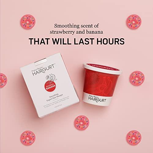 Hairgurt Hairgurt Smoothing Yogurt Hair Care 3-Piece Set - Strawberry Banana - Natural Shampoo, Conditioner and Hair Mask, Smoothes Dry, Damaged, Frizzy & Color-Treated Hair