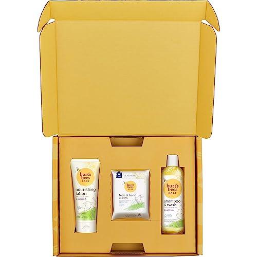 Burt\'s Bees Burts Bees Baby Gift Set for Baby Showers, Includes Baby Shampoo and Wash, Baby Body Lotion, Baby Wipes and Cloths, naturally-derived Origin Skincare, 1-Pack