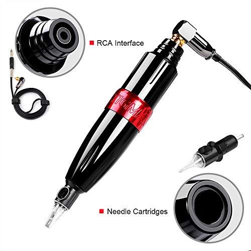 STIGMA STIGMA Rotary Tattoo Machine Pen Tattoo Gun with Japan Motor Ultra High Speed Rotation RCA Connected for Tattoo Artist Black EM122-1