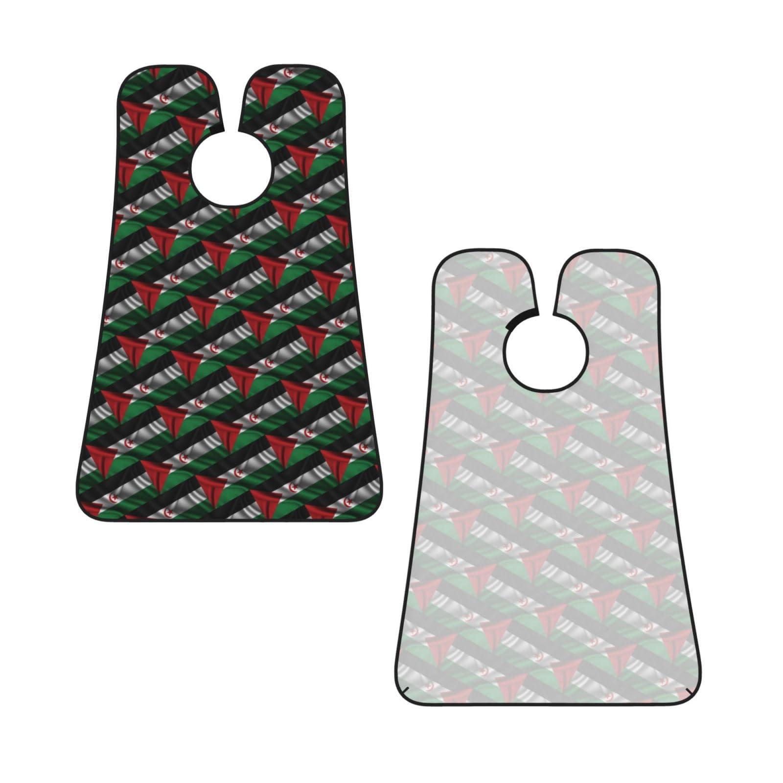 ZKLCRYTR ZKLCRYTR Silk Style Flag Of The Sahrawi Arab Democratic Republic Men\'s Beard Bib Apron Waterproof Smooth Surface Beard Apron Durable Foldable Beard Hair Men\'s Gift