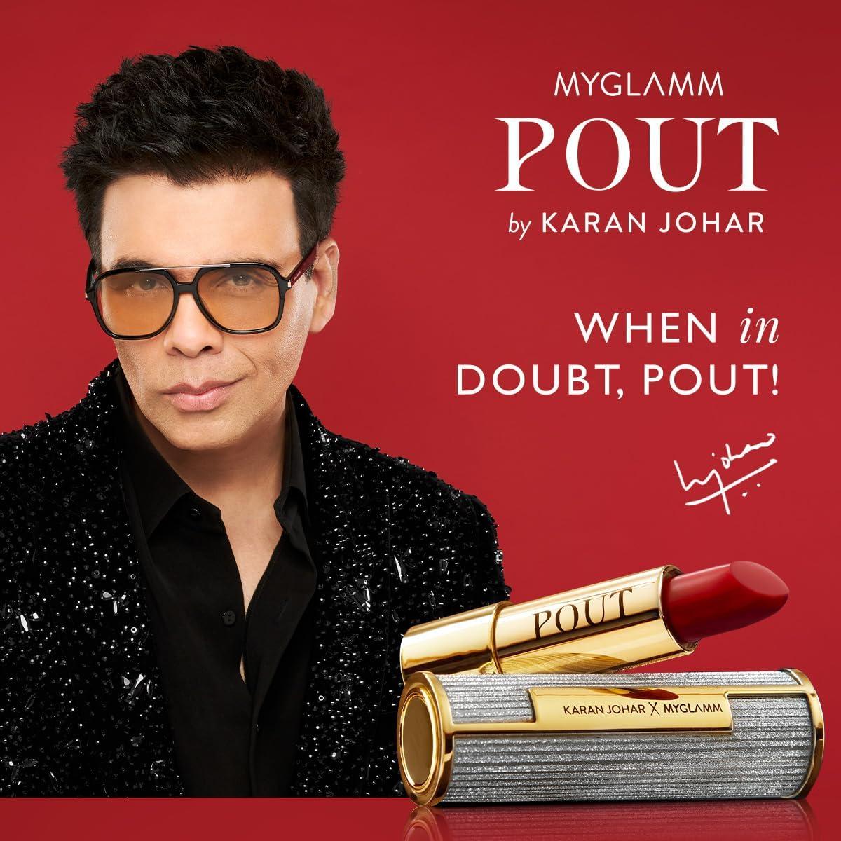 My.Glamm POUT by Karan Johar Tinted Plumping Lipstick | Glossy for Women With Petal Glow Finish | Buildable Colour & Shine | Moisturising Formula | Poutitude (Fuschia Pink Shade) | 3.5g