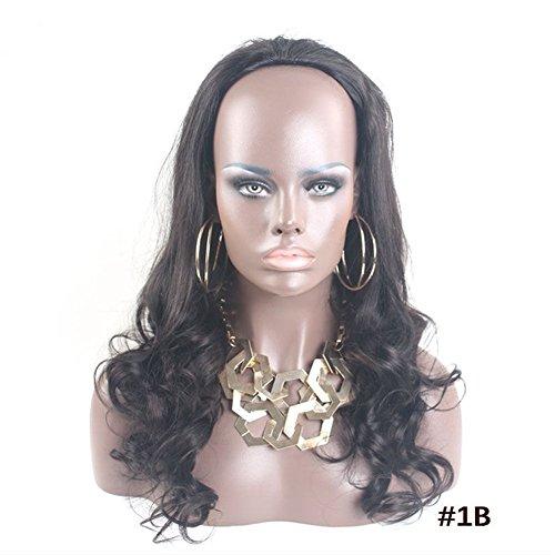 RemeeHi Remeehi Loose Body Wavy Real Human Hair 3/4 Half Wigs Clip in Half Wig Hair Piece for Women (28" 280g 8/613#)