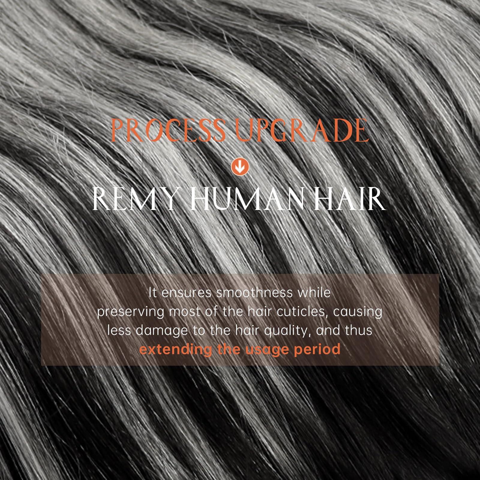 Sunny Hair Sunny Hair Clip in Hair Extensions Straight Human Hair Clip in Extensions Remy Clip in Hair Extensions Real Human Hair Extensions Clip ins Balayage Black Ombre Silver Grey 14inch