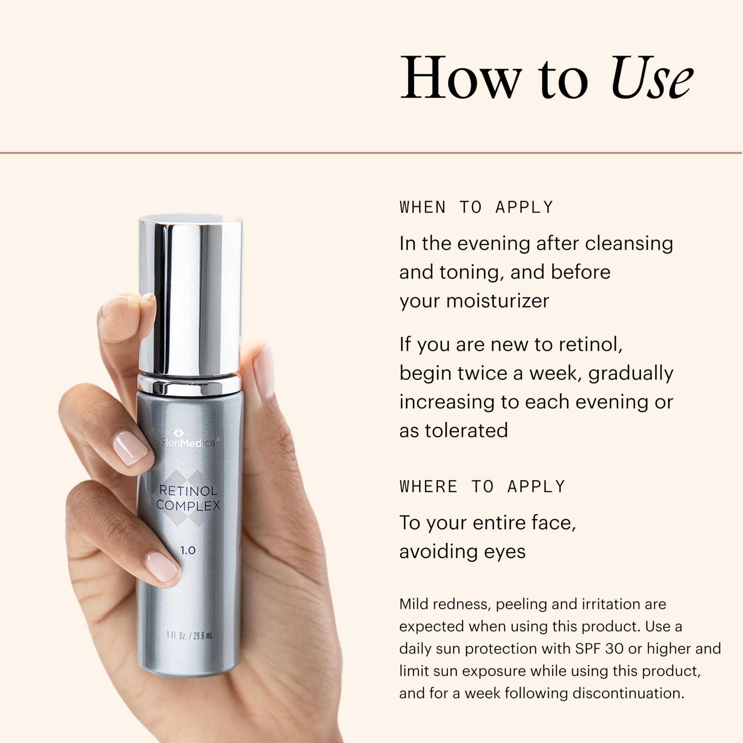 SkinMedica SkinMedica Retinol 1.0 Complex - Retinol Serum for Face, Age-Defying Advanced Retinol Cream That Renews Skin and Diminishes the Appearance of Fine Lines and Wrinkles, 1 Fl Oz