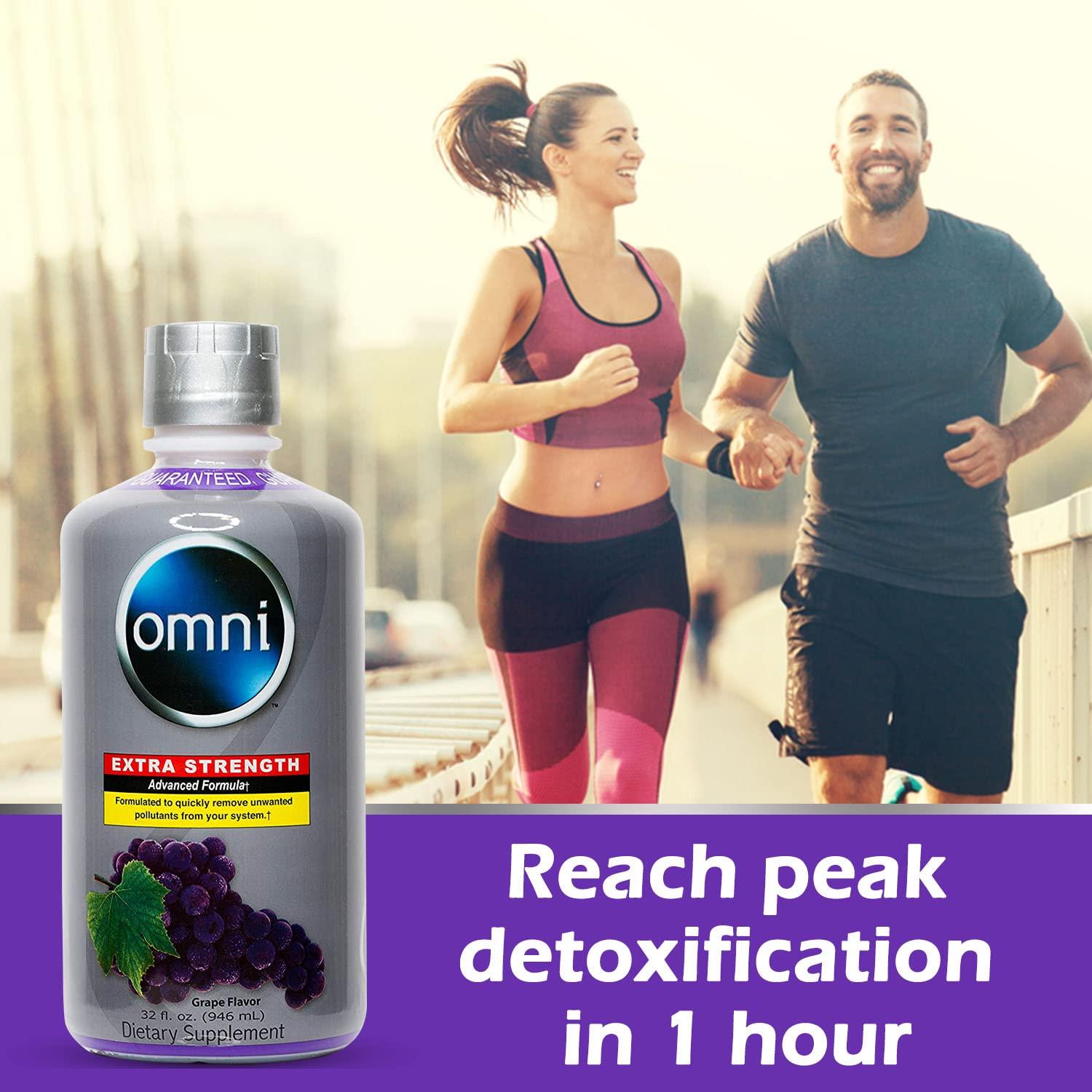 Wellgenix Omni Complete Body Cleansing Drink - Detoxifying Liquid - Same Day Body Cleanser - Extra Strength Juice Cleanse to Flush Out Waste & Impurities - Grape Flavor 32 Oz (Pack of 2)