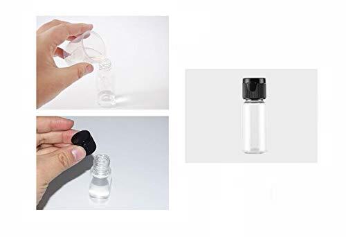 erioctry 12Pcs 15ml/0.5oz Empty Plastic Sample Travel Bottle Container Jar Pot Vial with Black Flip Lid Perfect for Emollient Water Shower Gel Emulsion Etc