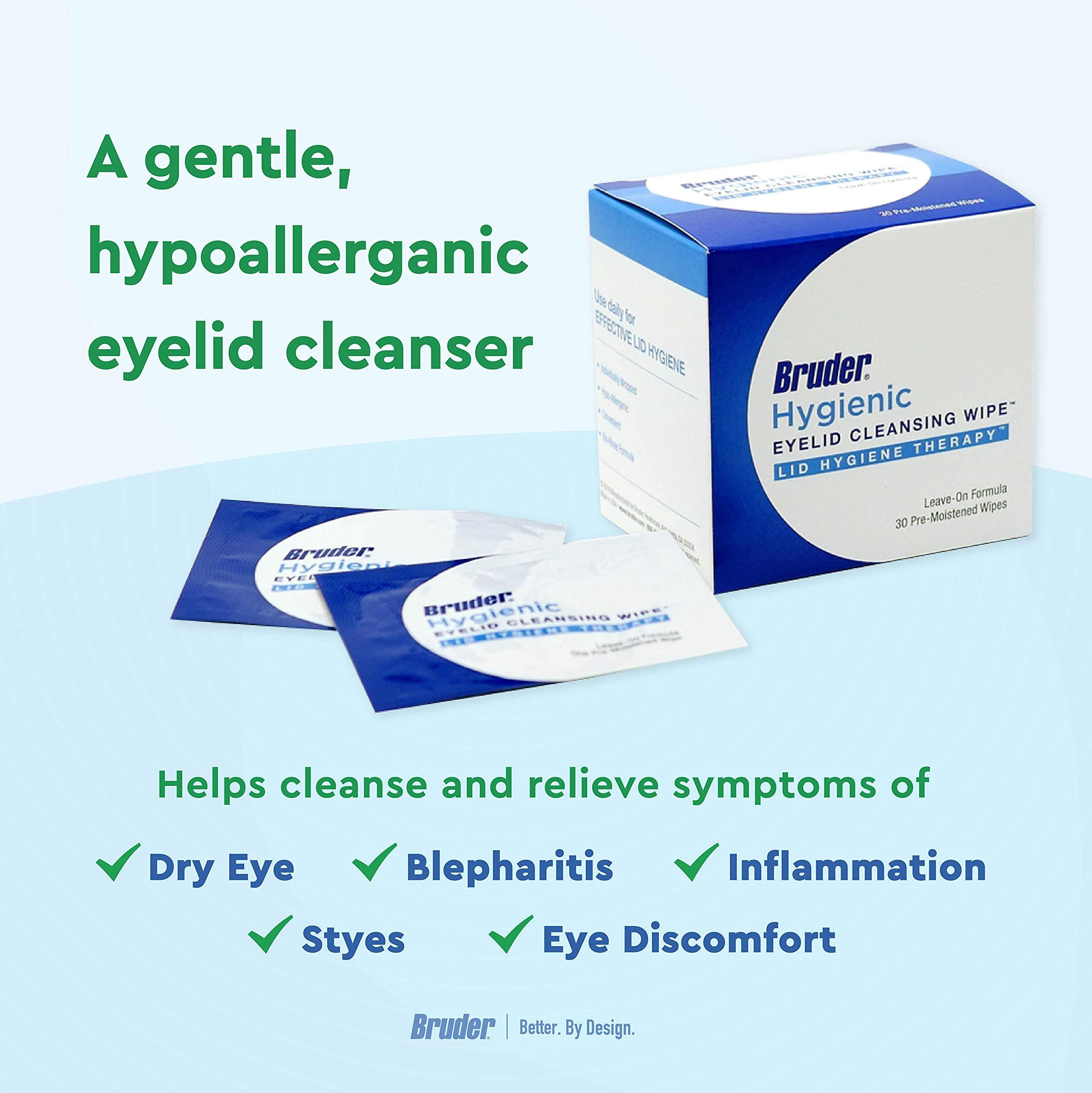 Bruder Eyelid and Lash Hygiene Bundle | Bruder Dry Eye Compress and Bruder Hygienic Eyelid Cleansing Wipes
