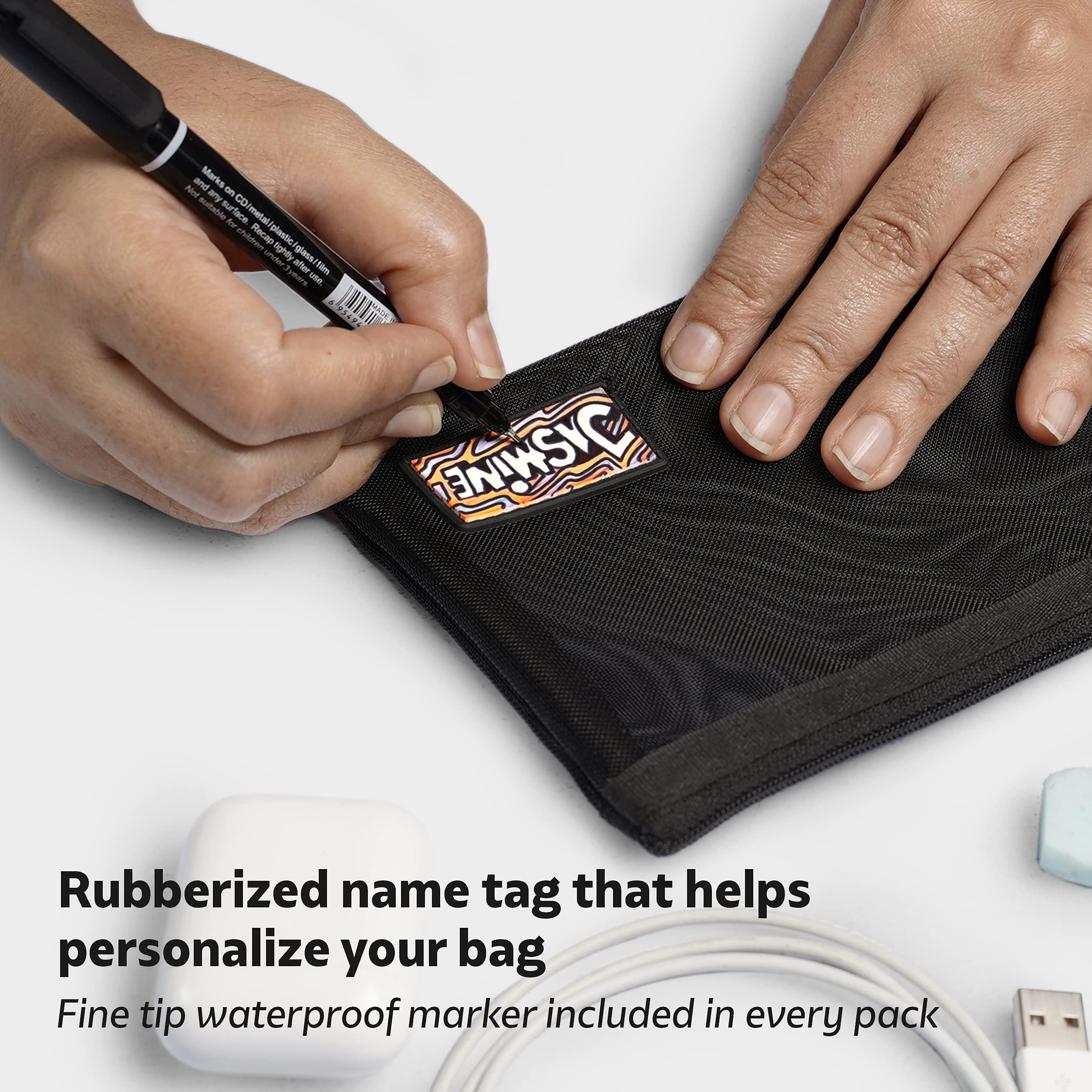 Set & Done Set & Done Mesh Cosmetic Pouches - Mesh Makeup Bags, Zipper Pouch for Office or Travel Accessories - Organizers for Small Items Makeup Lipstick, Toiletries (6 Pieces - Grey)