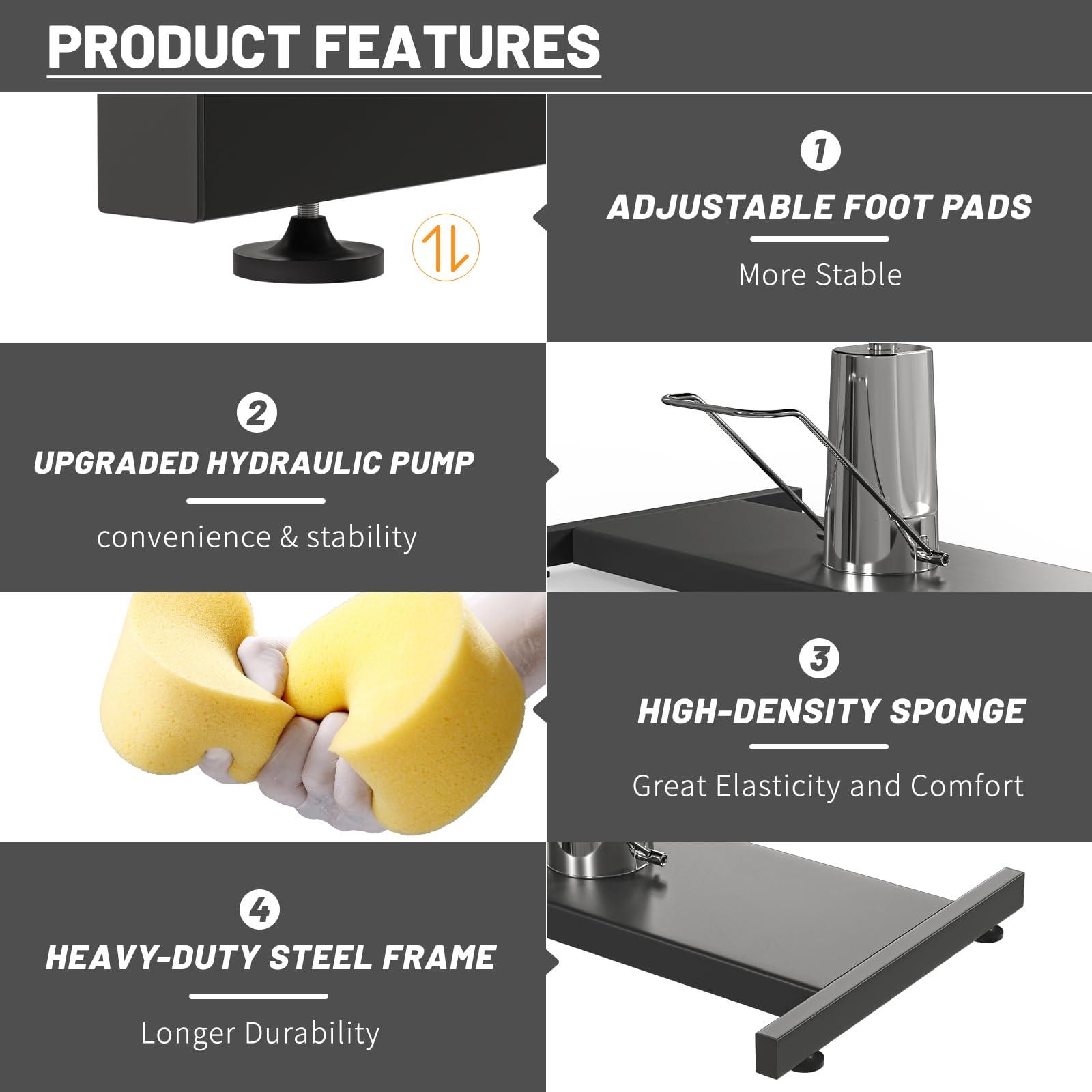 DeerDean DeerDean Hydraulic Tattoo Chair Bed for Client Facial Beds for Esthetician Chair Adjustable Facial Bed Spa Chair Massage Table Beauty Salon, Black