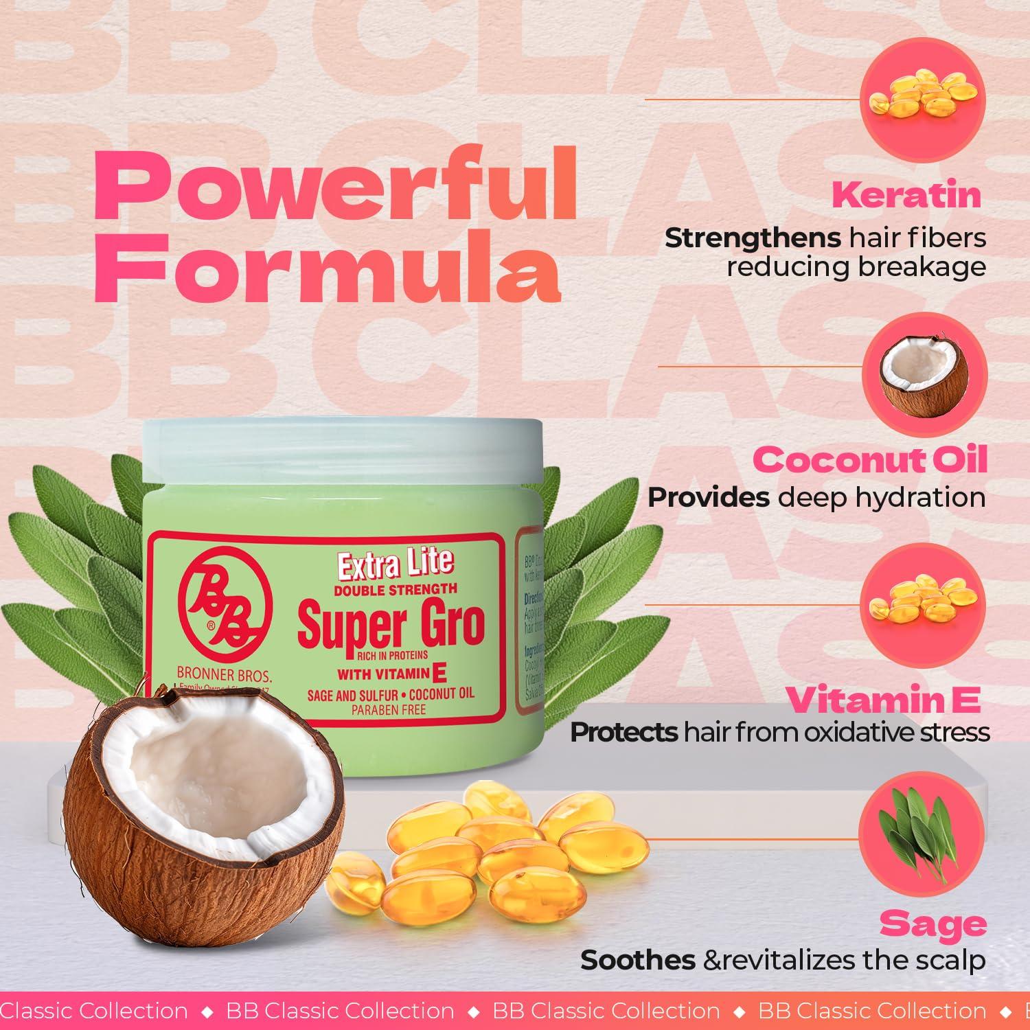 Bronner Bros Bronner Brothers Super Gro Extra Lite Double Strength, 6 oz