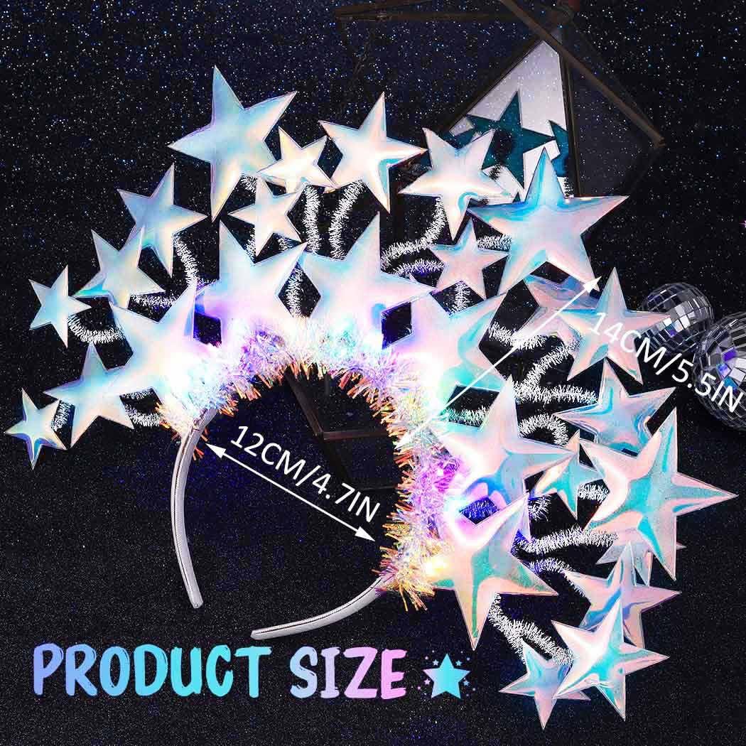 GORTIN GORTIN Light Up Star Headband LED Headpiece Glow Costume Rave Hair Accessories for Women