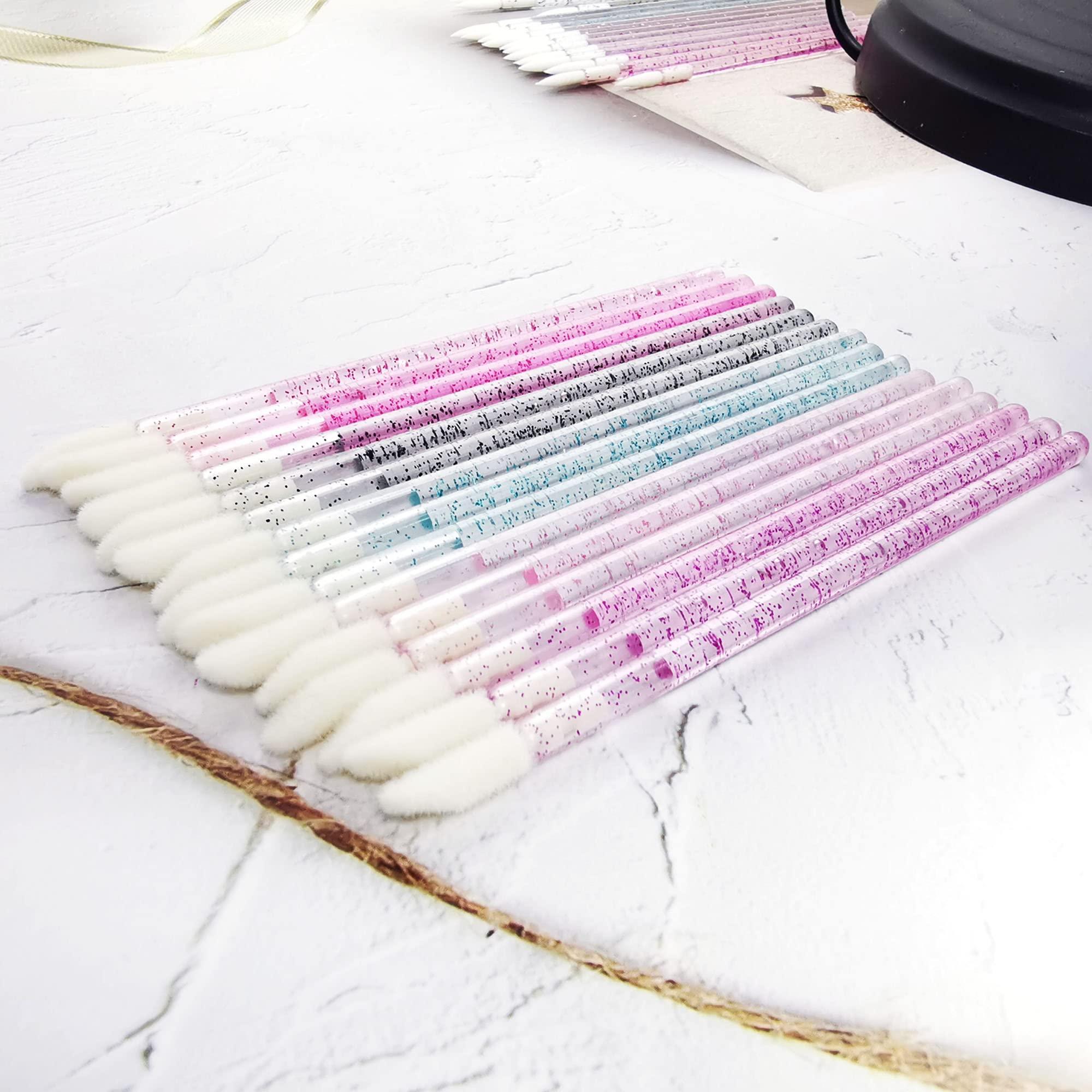 ZYIGYI ZYIGYI 200 Pcs Disposable Lip Brushes, Lipstick Applicator, Lip Gloss Wands 4 Color