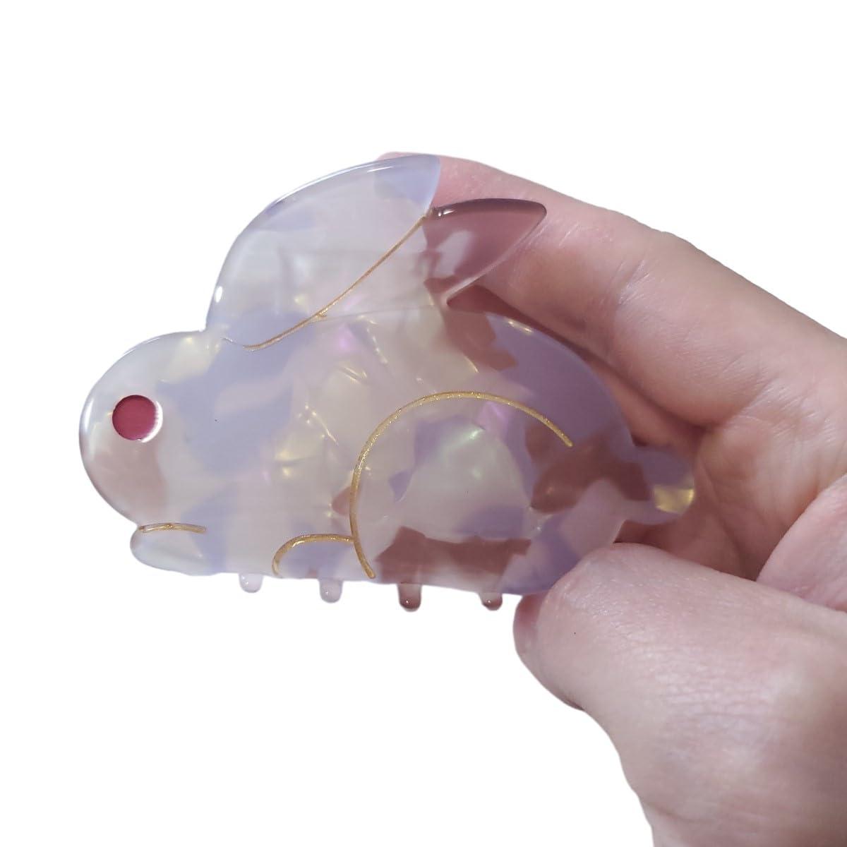 OMG Decor Cute Bunny Hair Clip,Acetate Hair Claw,Small Hair Clips for Women,Brown