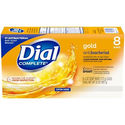 Dial Dial Antibacterial Deodorant Bar Soap, Advanced Clean, Gold, 4 oz, 8 Bars