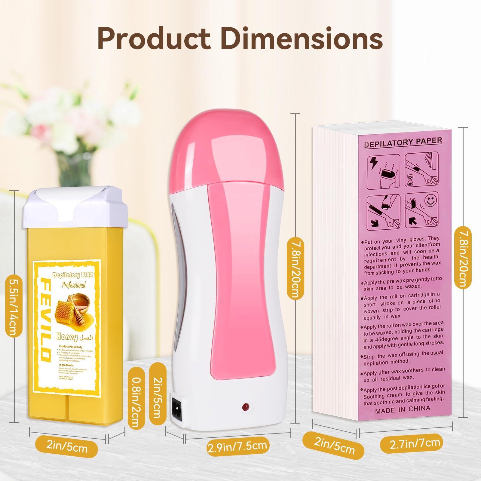 FOCTXI Roller Waxing Kit for Women, Roll on Wax Warmer Kit for Hair Removal, For Multiple Areas of the Body, Sensitive Skin Wax Roller Kit for Women Hair Removal