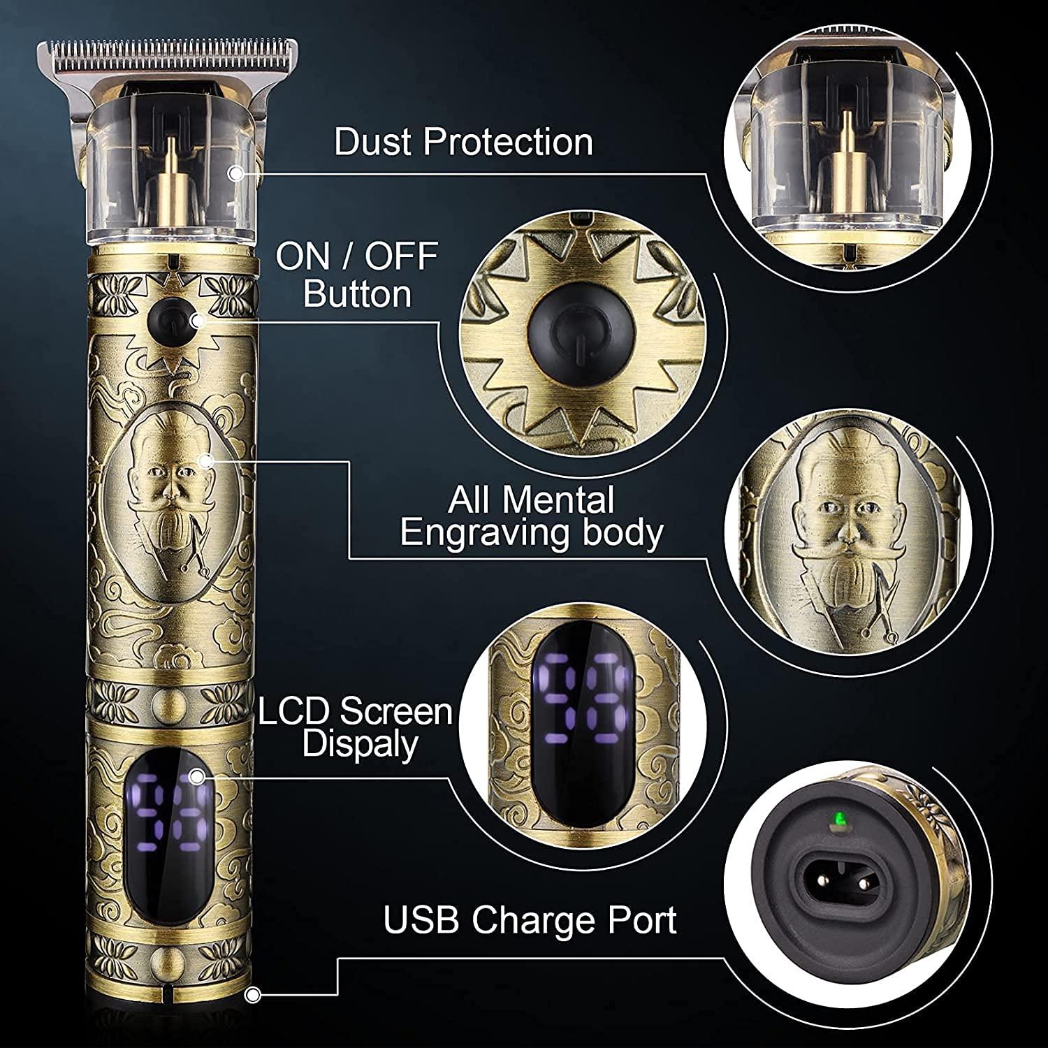 resilient resilient Hair Clippers for Men, Professional Hair Trimmer for Barber, Beard Trimmer for Men, T-Blade Hair Edgers Clippers, Gold Knight Close-Cutting Trimmers, Cordless Clippers for Hair Cutting