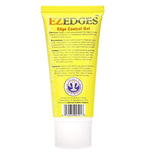 Hair Therapy EZEDGES EDGE CONTROL GEL Extra Strong Hold (Castor Oil), 1.41 oz.