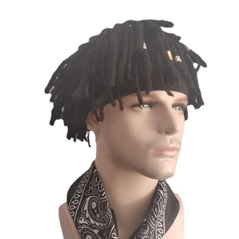 Remanbo Remanbo 6inch Short Dreadlocks Black for Men Fashion Headband 120g High Temperature Fiber Machine Made (Black)