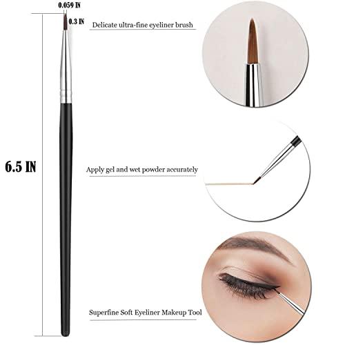 JASSINS Fine Angled Eyeliner Brush, JASSINS Ultra thin Precision EyeLiner Makeup Brushes Set, Fine Point Eyeliner Brush, Synthetic Bristles Eye Makeup Tool (3 Pcs)