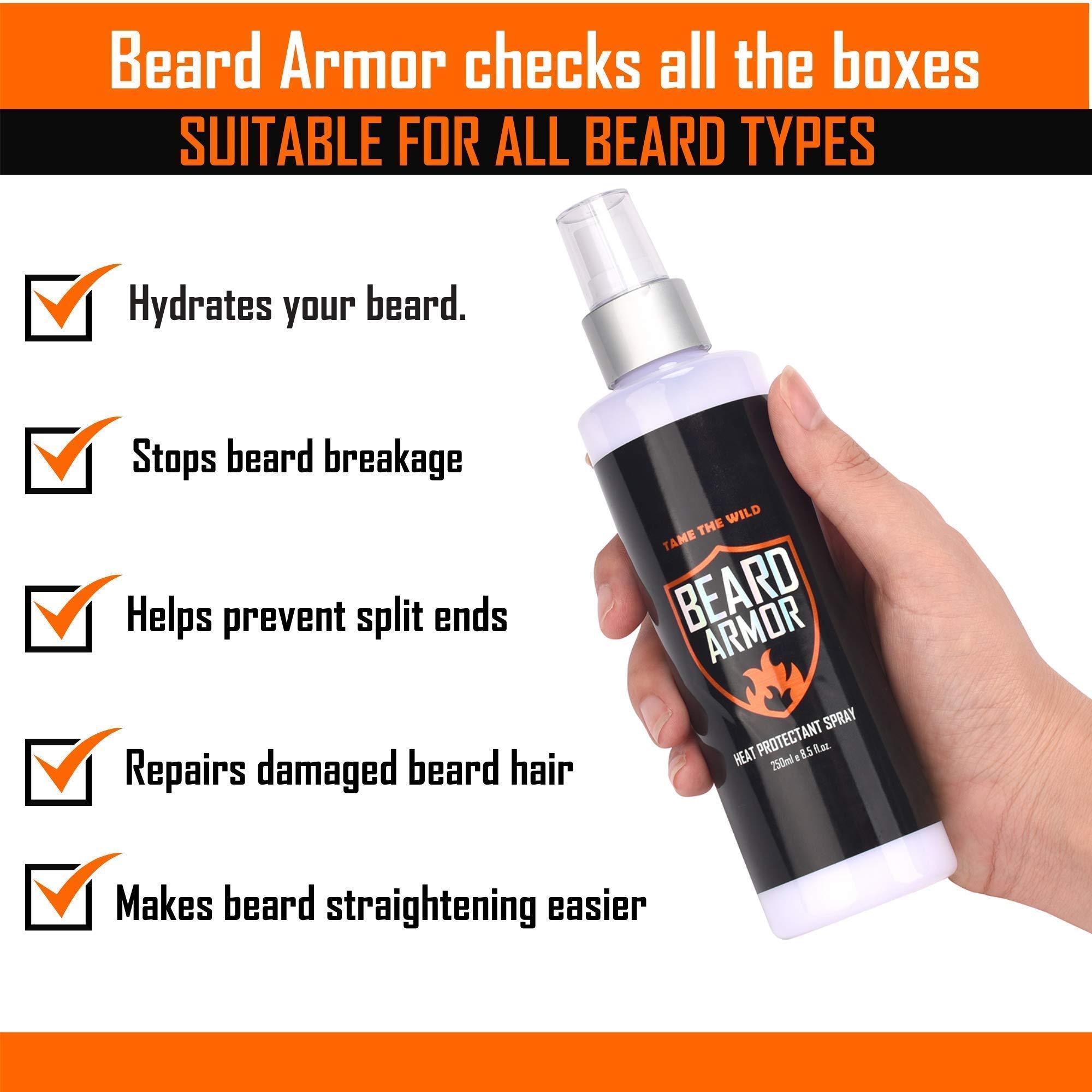 TAME THE WILD MAKE YOUR BEARD BEHAVE Tame's Beard Straightener for Men and Tame's Beard Armor Heat Protection Spray - Bundle and Save