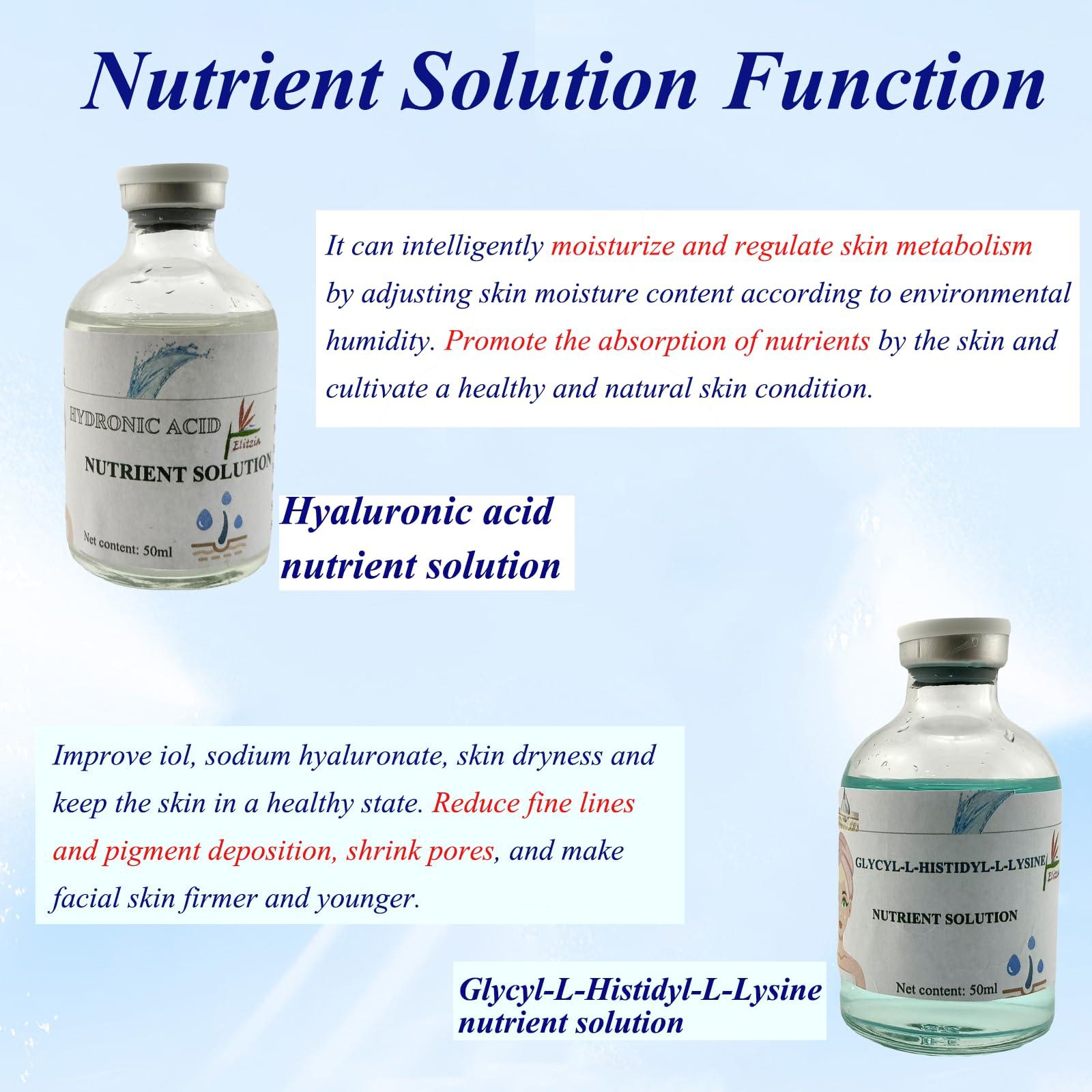 Elitzia Oxygen Facial Machine Oxygen Infusion Device Oxygen Sprayer Facial Nutrient Solution Set SPA Skincare Facial Machine Anti Aging Beauty Salon Machine 1.69fl.oz Per Bottle Eitzia