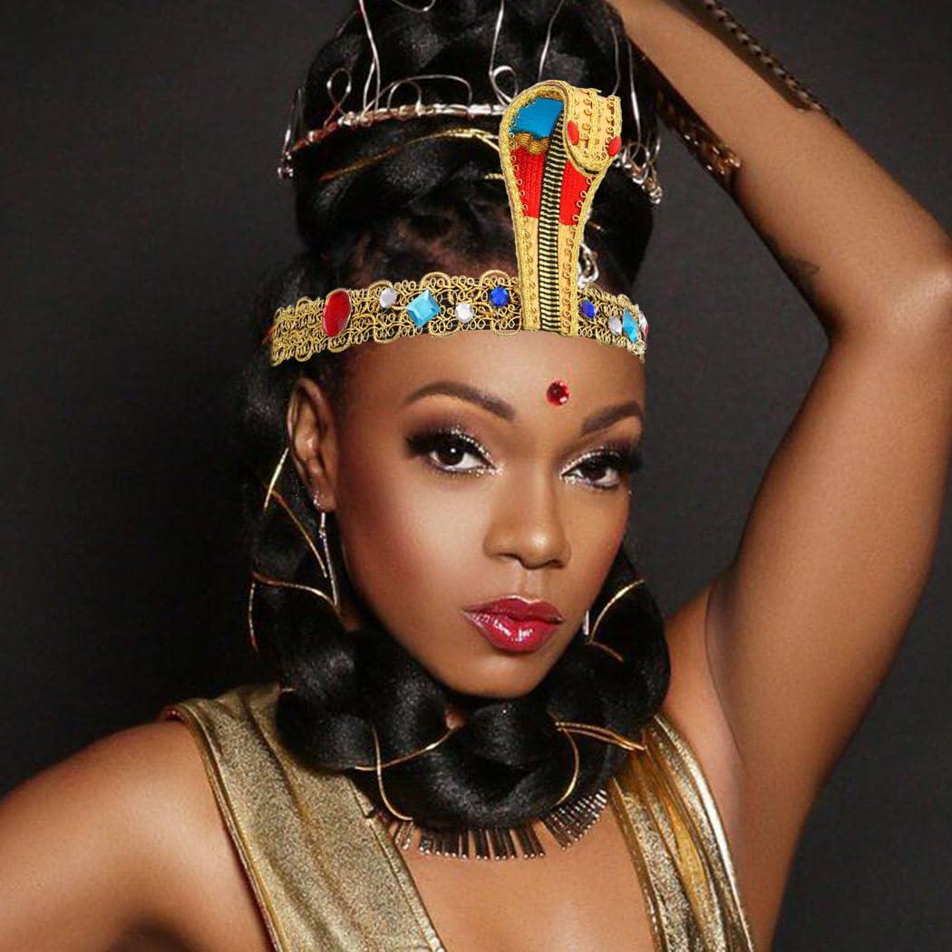 CAKURE CAKURE Egyptian Cleopatra Headband Snke Headpiece Egyptian Costume Headdress Cosplay Halloween Hair Accessories for Women and Girls