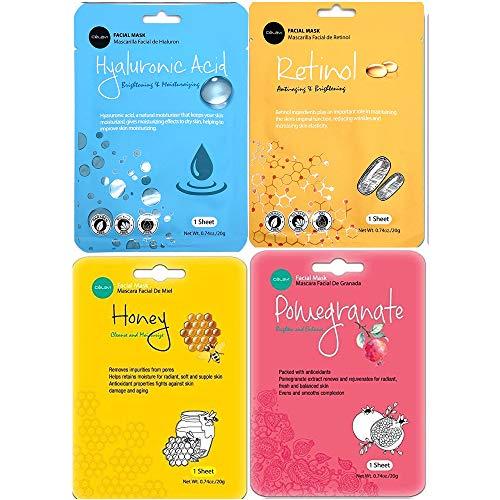 Celavi Cosmetics celavi Face Mask Set Korean Beauty Essence Facial Paper Sheet Mask Korea Skin Care Moisturizing 4 Packs of each 12 New flavors K-Beauty Skincare 48 masks in a pack Made in Korea
