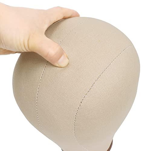 UPerfe UPerfe Cork Canvas Wig Head Stand for Wig Styling 21 22 23 24 inch Manikin Maniquins Head for Wig Making Kit Supplies Display Canvas Mannequin Wig Block Styling Head Pins Set Included (21 Inch)