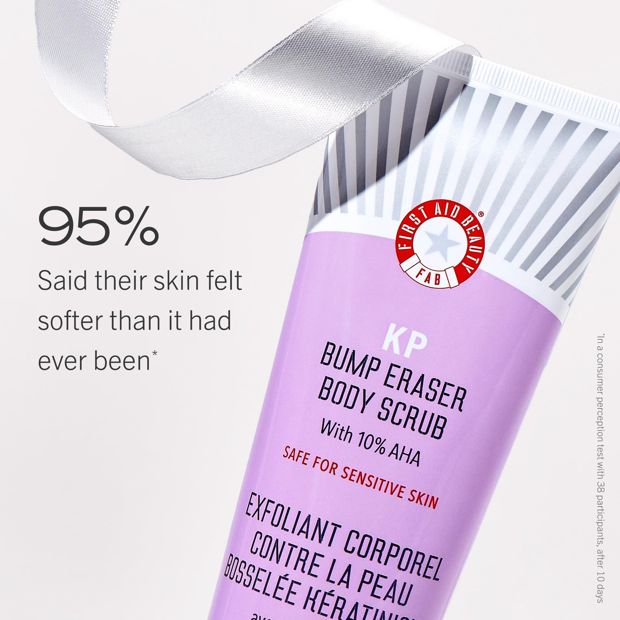 First Aid Beauty First Aid Beauty - Hydrated Glow Kit: KP Bump Eraser Body Scrub, 4 oz, Facial Radiance Pads, 28 Pads, Pure Skin Face Cleanser, 2 oz, & Ultra Repair Cream, 6oz, Hydration and Exfoliation Treatment, 4ct