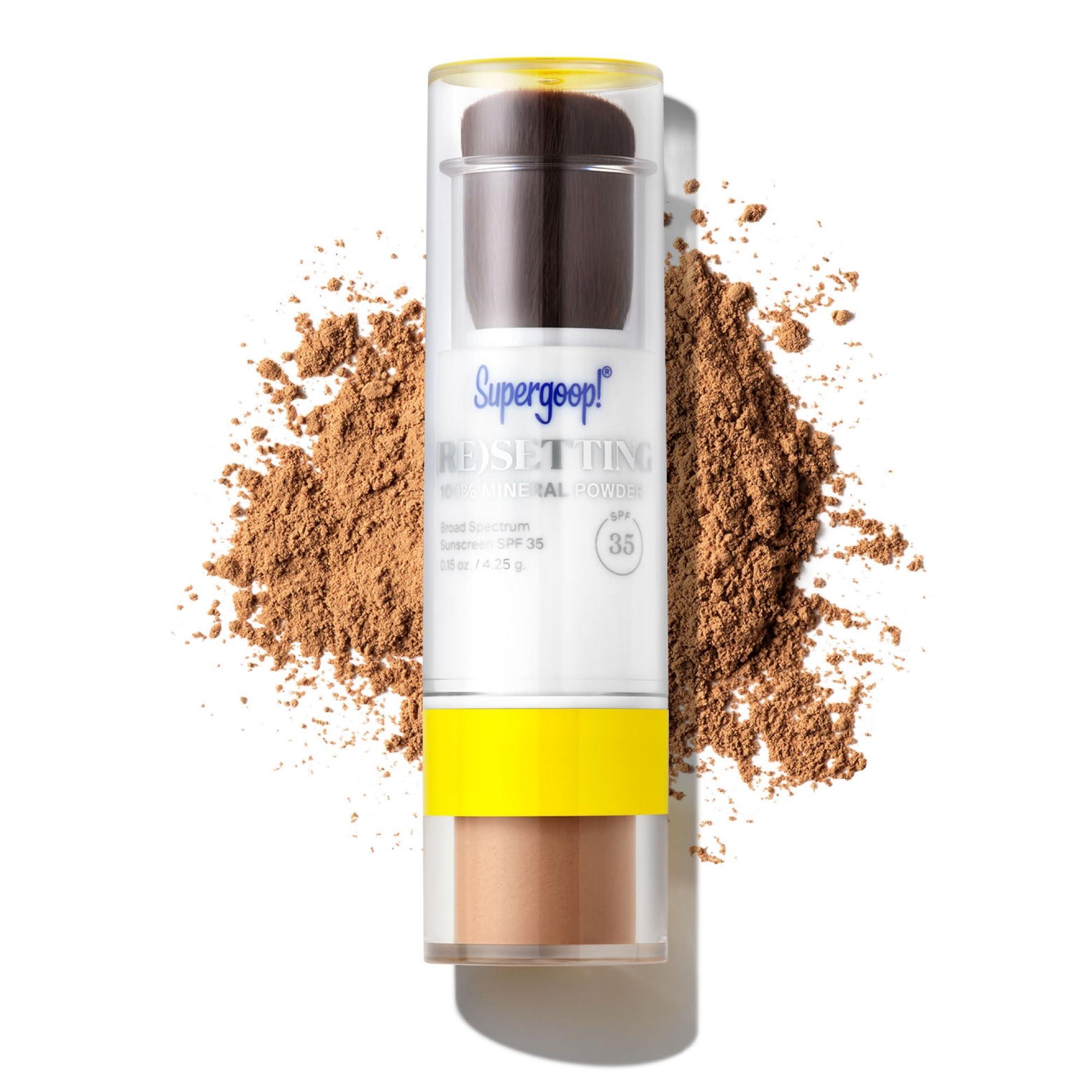 Supergoop! Supergoop! (Re)setting 100% Mineral Powder, Deep - 0.15 oz - Makeup Setting Powder + Broad Spectrum SPF 35 PA+++ Sunscreen - With Ceramides, Olive Glycerides & Coated Silica Spheres