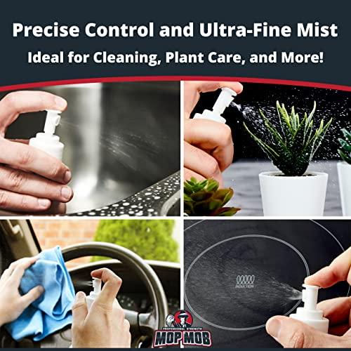 Mop Mob Leak Proof Fine Mist Spray Head 6 Pk. Plunger Sprayer Replacement Cap for Large Bottles, BPA-free 24/410 Thread Fingertip Pump Mister Top with 9.25 in. Tube for Home, Cleaning, Beauty + Hair Care