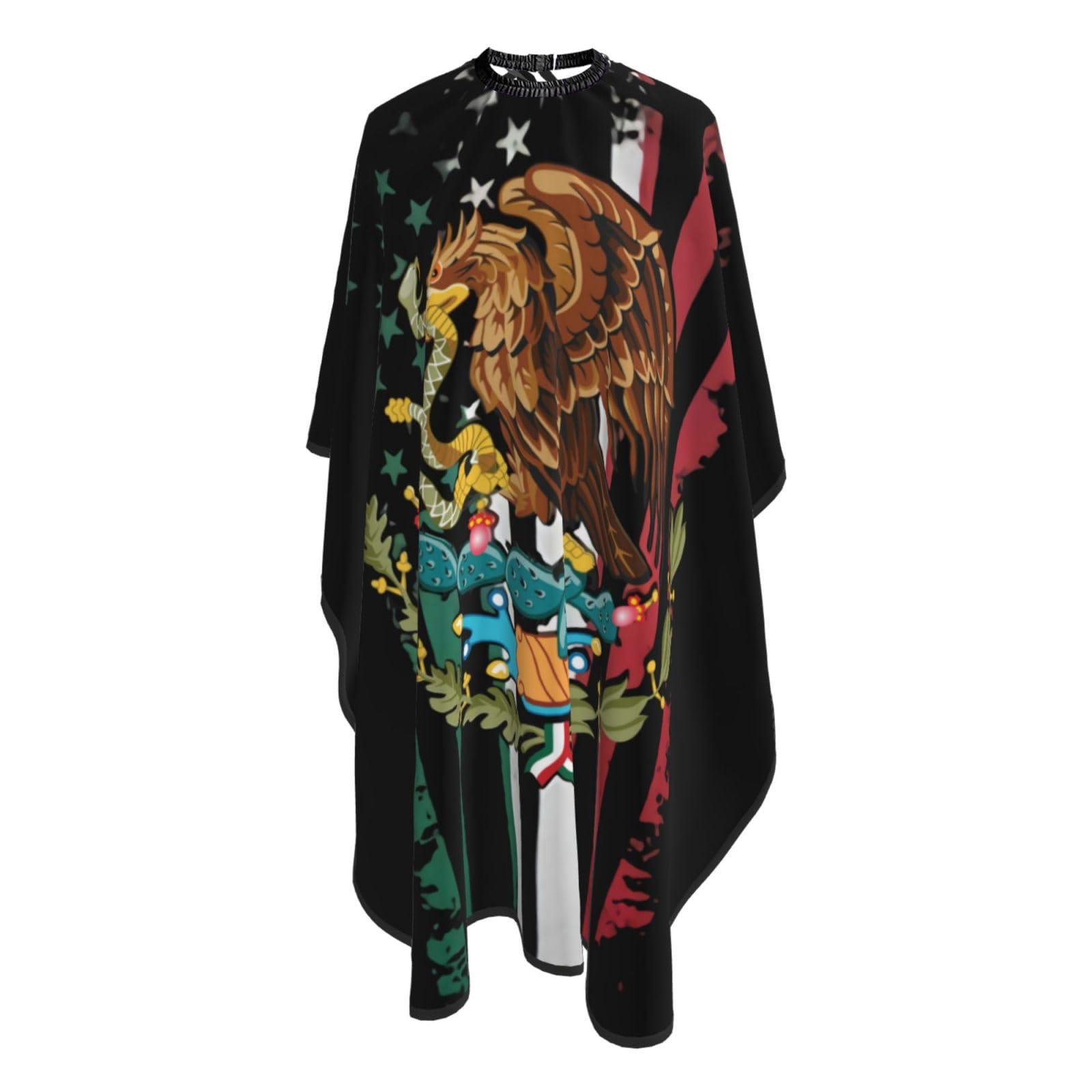 YSYZSDS Mexico Flag Salon Barber Cape For Men/Women - Professional Hairdressing Waterproof Hair Cutting Cape With Adjustable Snap Closure-Haircut Apron For Hair Stylist And Home Use-55\'\'X66\'\'