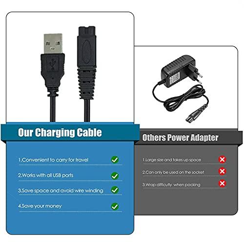 LinMei Shaver Charger Cord for Microtouch Solo Electric Shaver Solo Trimmer USB Charging Cable Solo Razor Charger 31.5 in with Cleaning Brush