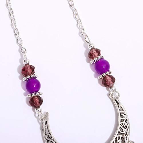 Bomine Bomine Boho Head Chain Forehead Crescent Moon Hair Chain Crystal Gypsy Jewelry Headpieces Hair Acessories for Women and Girls (Silver)