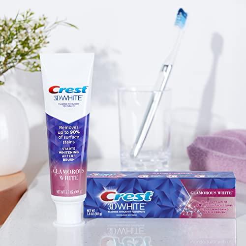Crest Crest Toothpaste 3D Glamorous White, Mint, (Packaging May Vary) 3.8 Oz, Pack of 4