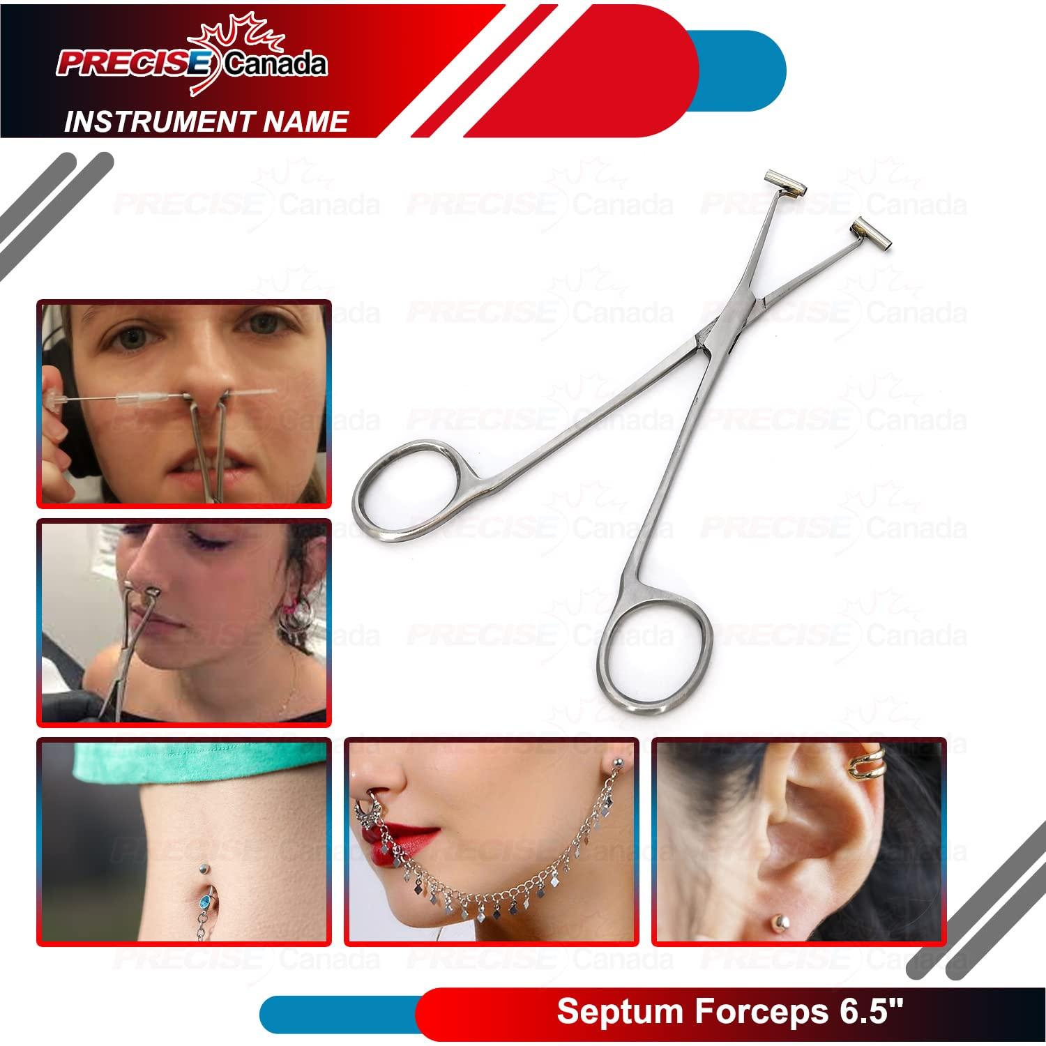 PRECISE CANADA PRECISE CANADA Septum Forceps 6.5" Piercing Body Clamps Pliers Tool