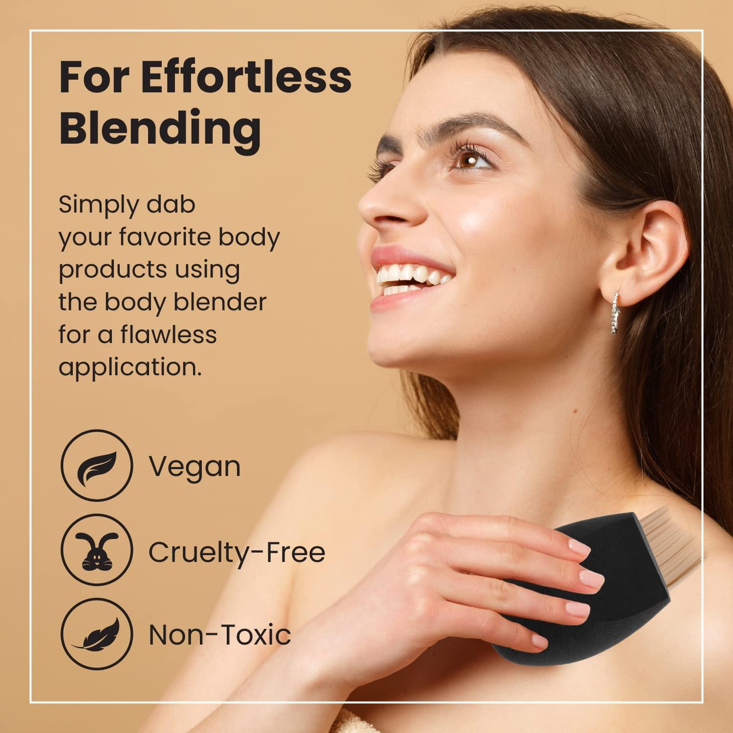 Lindo Lindo Extra Large Body Blender (XL) - Makeup Sponge For Applying Body Makeup, Flawless Application of Body Shimmer, Bronzer, Highlighter, Sunscreen and Self-Tanner, For Creams, Liquids and Powders, Cruelty-Free, Non-Toxic, Vegan (Black)