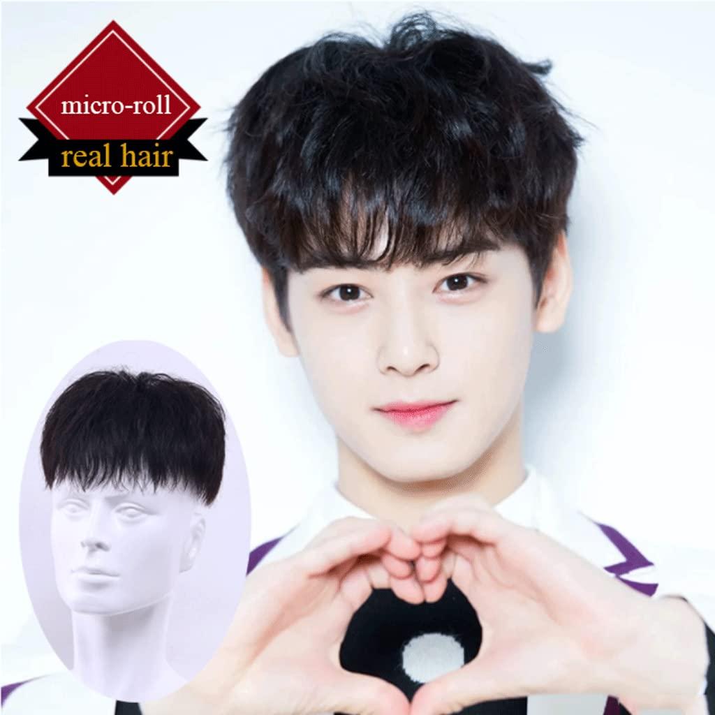 SOBOUR SOBOUR Heat Resistant Black Mens Wigs Handsome Mullet Wigs For Men Natural Looking Heat Resistant Real Human Hair Wig For Male Guy Daily Wear Synthetic