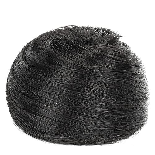 HSPJHTM 2 PCS Messy Bun Hair Piece Human Hair Messy Rose Bun Hair Buns Hair Piece for Women Real Hair Scrunchies Updo Hair Pieces Bun Extension Ponytail Messy Hair Bun - Black