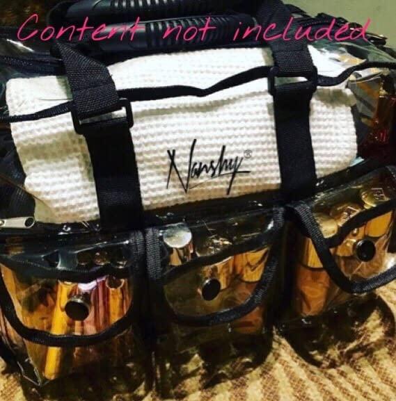 Nanshy Nanshy Professional Makeup Artist Kit Bag - Clear Makeup Artist Travel Case with 8+ Pockets & Strong Handles - Extra Large Professional Makeup Case Organizer - Makeup Artist Supplies - 15.7x11x8 In