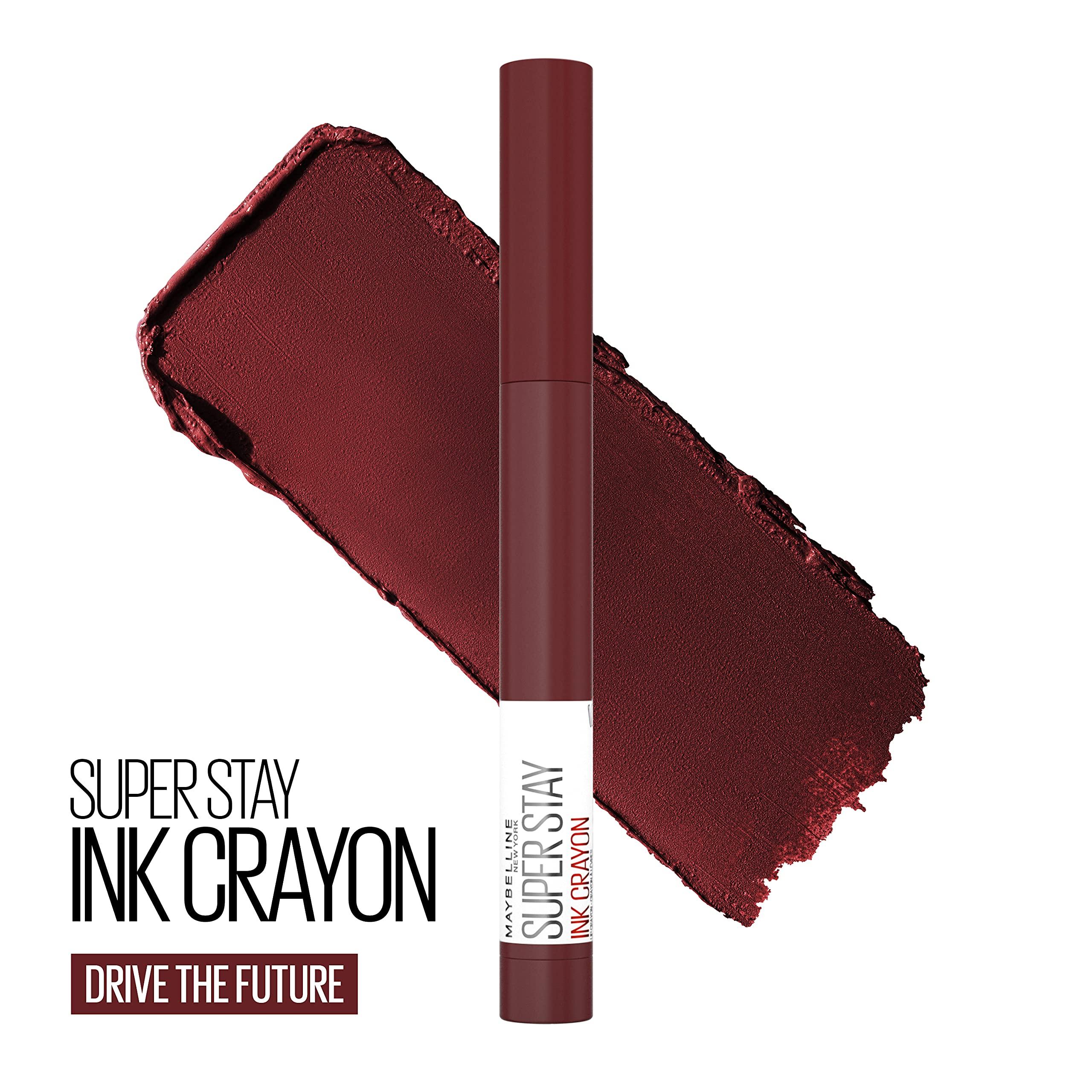 Maybelline New York Maybelline Super Stay Ink Crayon Matte Longwear Lipstick Makeup, 165 Drive The Future, 0.04 oz