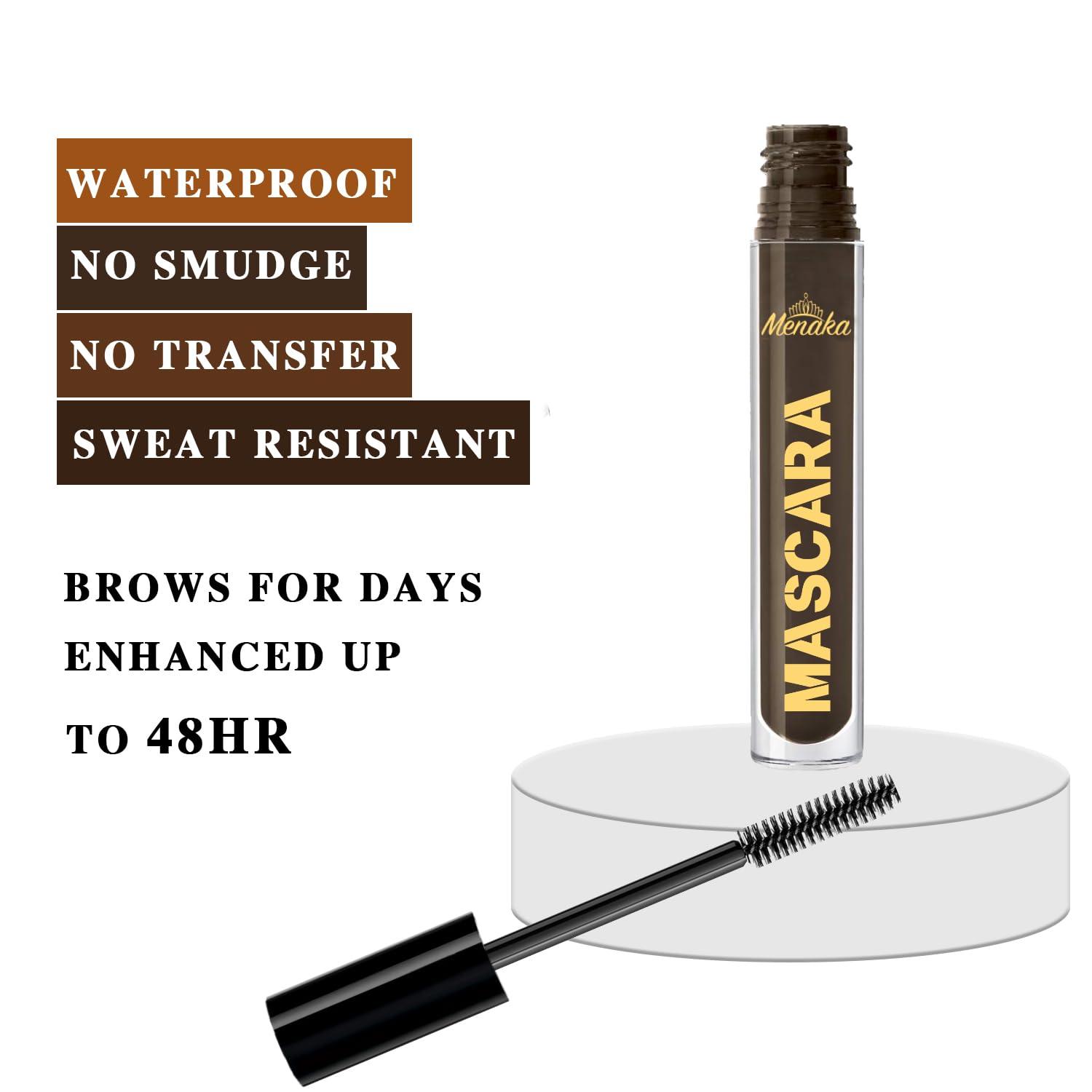 MENAKA MENAKA Brown Mascara, Voluptuous Volume, Intense Length, Feathery Soft Full Lashes, No Flaking, No Smudging, No Clumping, 2 Count