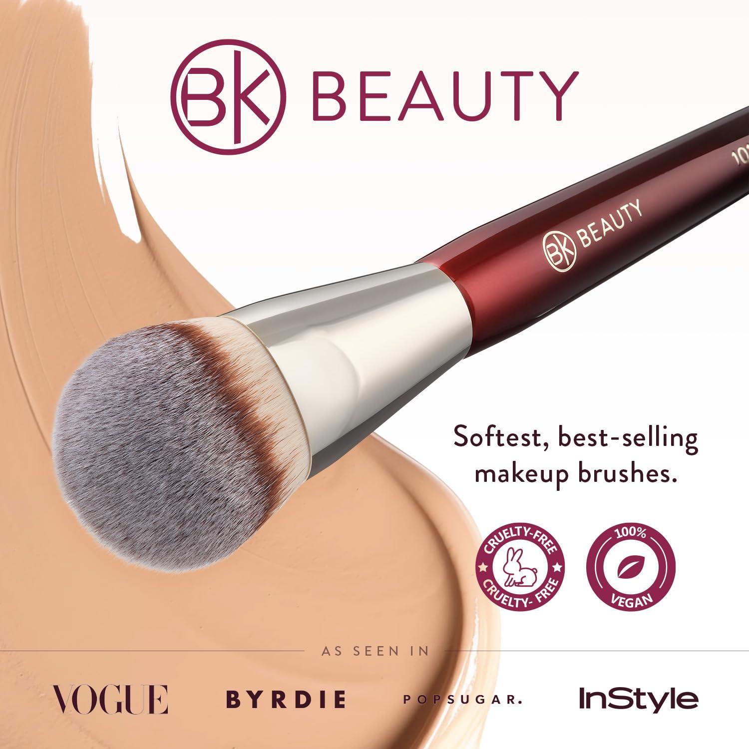 BK BEAUTY BK BEAUTY BRUSHES - 101 CONTOURED FOUNDATION BRUSH - Contoured Foundation Brush - Foundation Makeup Brushes - Face Brush For Liquid Or Cream Foundations