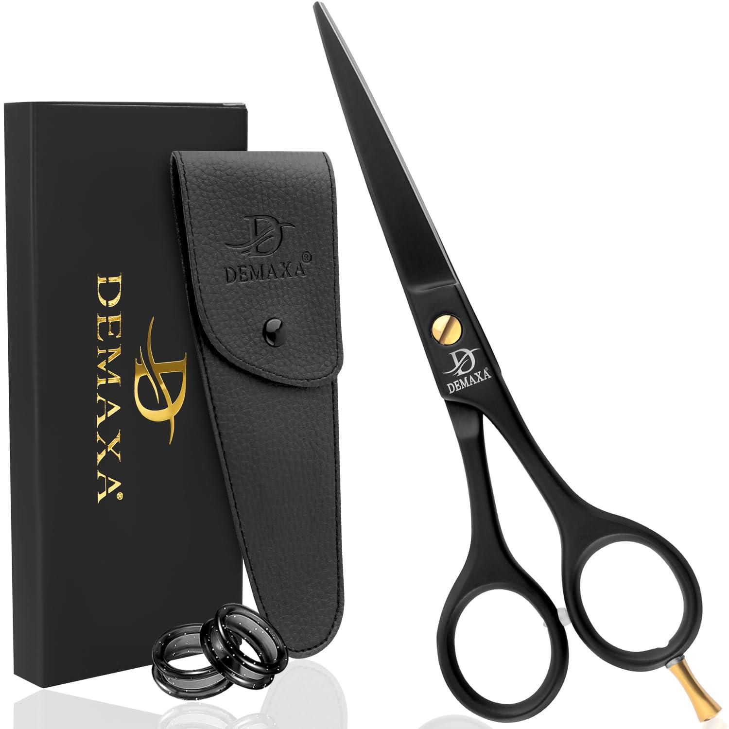 DEMAXA DEMAXA Professional Hair Scissors 6.5 Inch - Premium High Carbon Stainless Steel Barber Salon Hair Shears for Haircut Scissors - Ergonomic Design Super-Sharp Hair cutting Scissors Blades