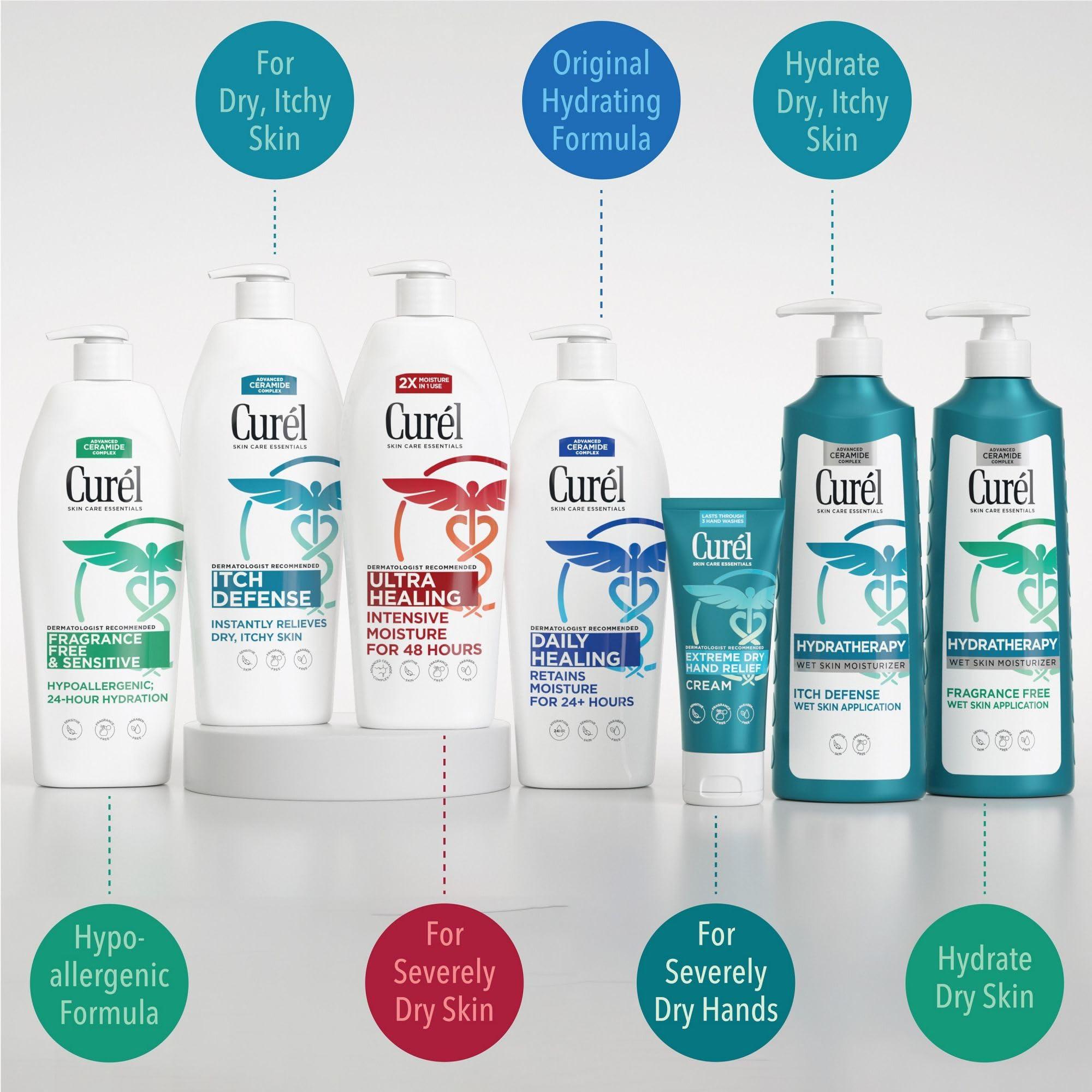 Curel Curel Itch Defense Calming Body Lotion, Moisturizer for Dry, Itchy Skin, Body and Hand Lotion, with Advanced Ceramide Complex, Pro-Vitamin B5, Shea Butter, 13 Oz, Pack of 3