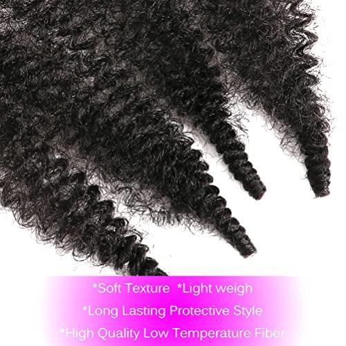 Seimainurs Seimainurs Springy Afro Twist Hair Marley Hair Spring Twist For Distressed Soft Locs Synthetic Pre-Separated Crochet Braiding Hair Marley Twist Hair Extension For Black Women (16 Inch (Pack of 3), 1B#