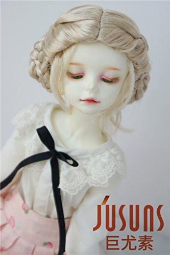 Jusuns JD177 7-8inch 18-20cm Ballet BJD Wigs 1/4 MSD Lovely Braids Bowl Synthetic Mohair Doll Wigs (Blend Blond)