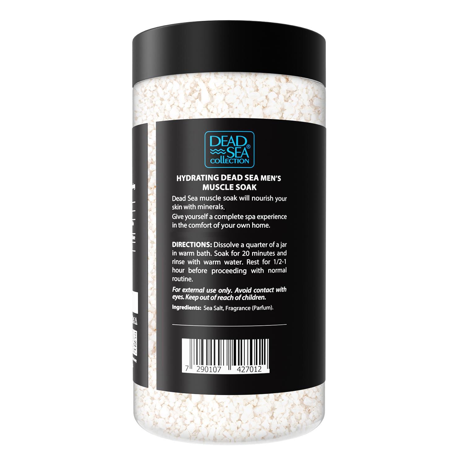 Dead Sea Collection Dead Sea Collection Bath Salts for Men - Muscle Recovery Bath Soak - TOP 10 Active Mens Pure Sea Salt for Soothing and Relaxing - 37 oz