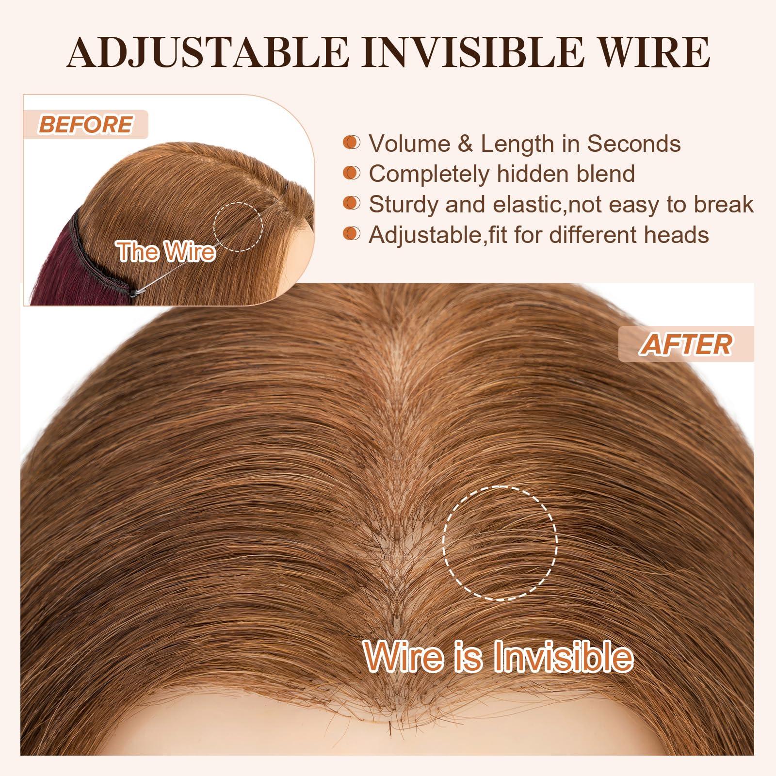 S-noilite Halo Hair Extensions Real Human Hair,S-noilite Halo Hair Extensions,Halo Hair Extension for Women,100% Human Hair Halo Extensions,Halo Hair 65g/18inch 99J Wine Red