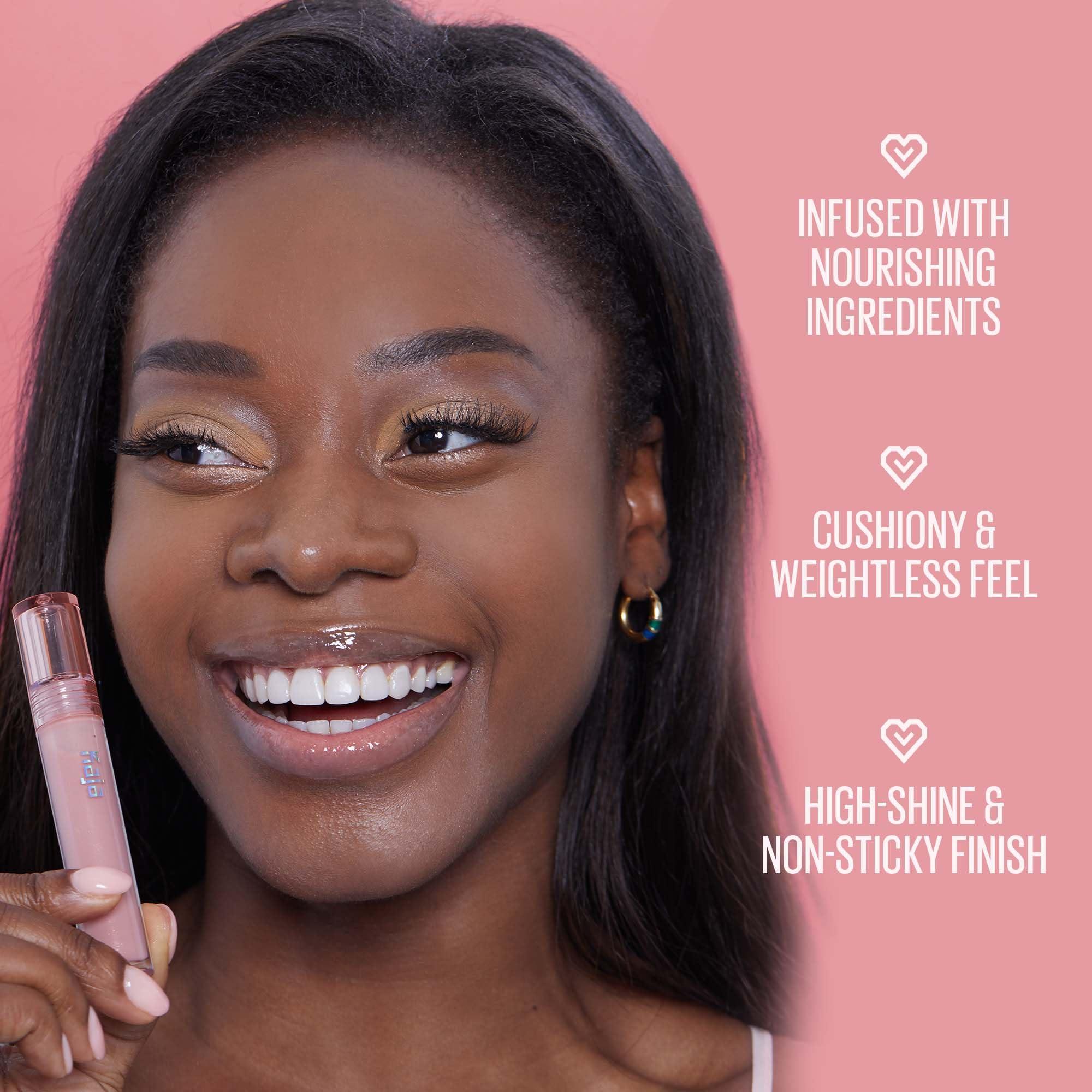 Kaja Kaja Lip Balm - Gloss Shot 01 Crystal Clear | High Shine, Non-Sticky, with Jojoba Oil, Sheer, Hydrating, Juicy, Plumper Looking, Non-irritating, Shea Butter, Nourishing Treatment, 0.14 FL Oz